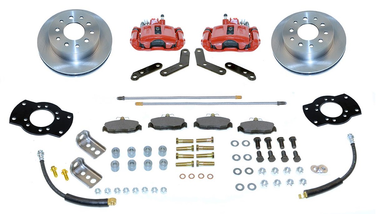 Rear Drum-Disc Brake Conversion Kit Red Calipers 91-04 Dakota - Click Image to Close